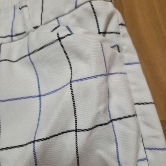 Cato Womens White and Blue Grid Dress Slacks - Picture 2 of 3